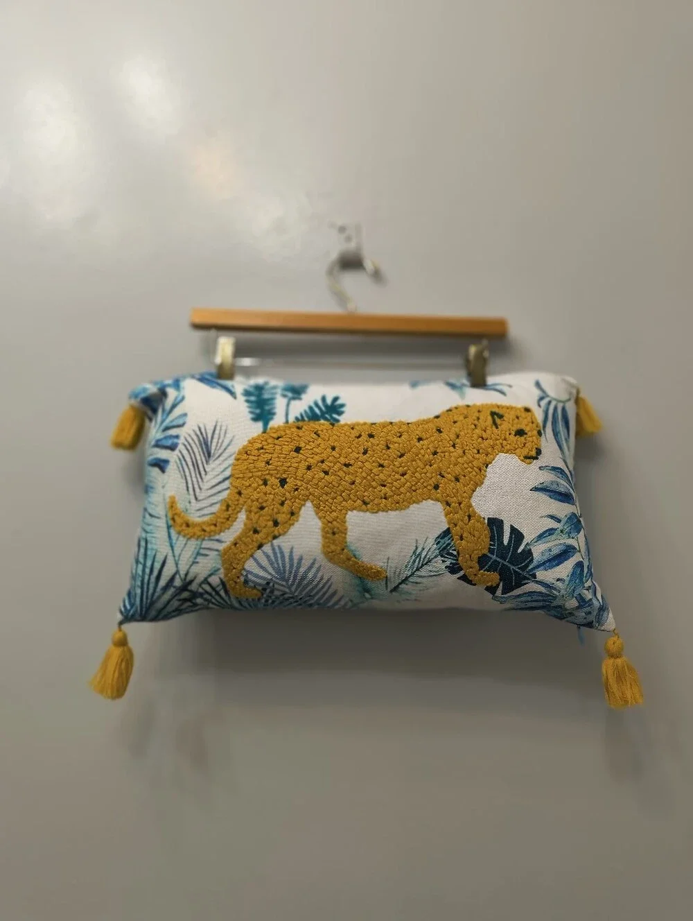 Opal housexJungalow Leopard Embroidered Lumbar Toss Pillow Cover 12inx20in